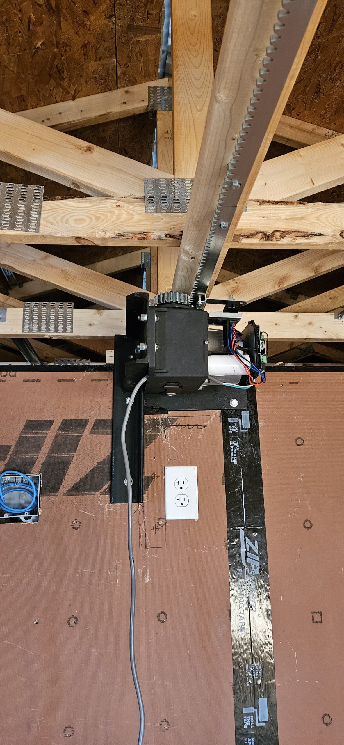 Adding a motor to open roll-off roof observatory.